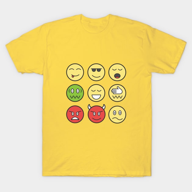 Set of Emoticons T-Shirt by KH Studio